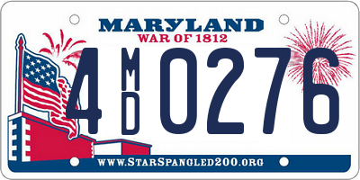 MD license plate 4MD0276