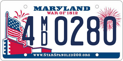 MD license plate 4MD0280