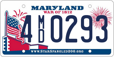 MD license plate 4MD0293