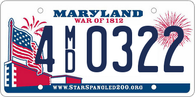 MD license plate 4MD0322