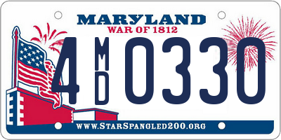 MD license plate 4MD0330