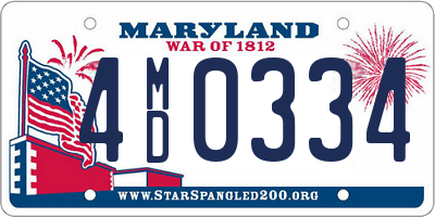 MD license plate 4MD0334