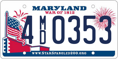 MD license plate 4MD0353