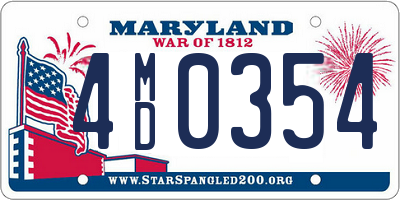 MD license plate 4MD0354