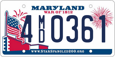 MD license plate 4MD0361