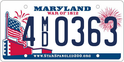 MD license plate 4MD0363