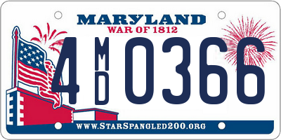 MD license plate 4MD0366