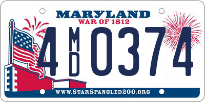 MD license plate 4MD0374