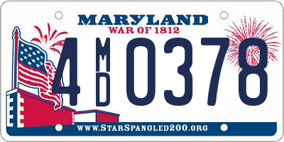 MD license plate 4MD0378