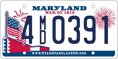 MD license plate 4MD0391