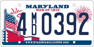 MD license plate 4MD0392