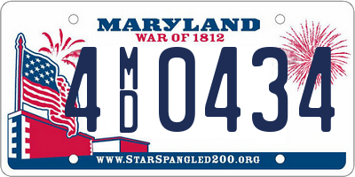 MD license plate 4MD0434