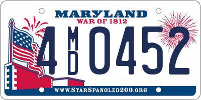 MD license plate 4MD0452