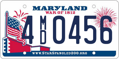 MD license plate 4MD0456