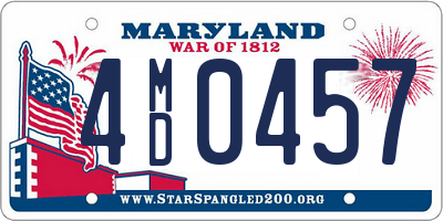 MD license plate 4MD0457