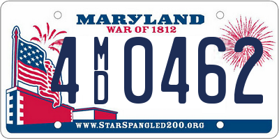 MD license plate 4MD0462