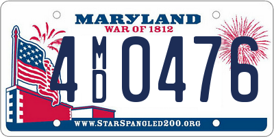 MD license plate 4MD0476