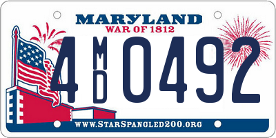 MD license plate 4MD0492