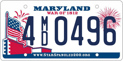 MD license plate 4MD0496