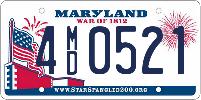 MD license plate 4MD0521