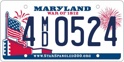 MD license plate 4MD0524