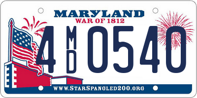 MD license plate 4MD0540