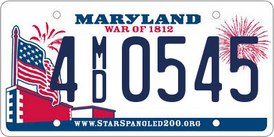 MD license plate 4MD0545