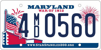 MD license plate 4MD0560