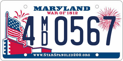 MD license plate 4MD0567