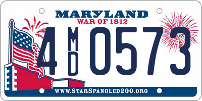 MD license plate 4MD0573