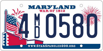 MD license plate 4MD0580