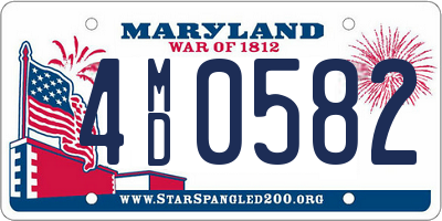 MD license plate 4MD0582