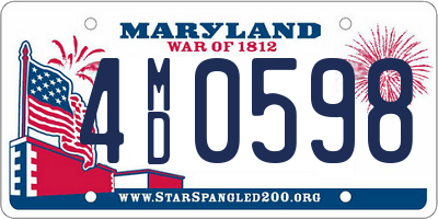 MD license plate 4MD0598