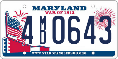 MD license plate 4MD0643