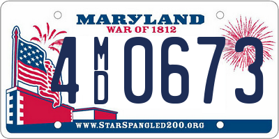 MD license plate 4MD0673