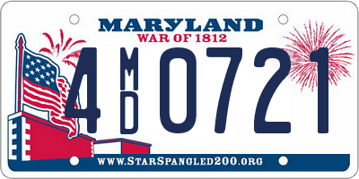 MD license plate 4MD0721