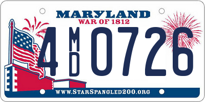 MD license plate 4MD0726