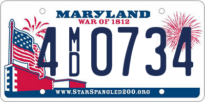 MD license plate 4MD0734