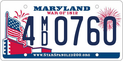 MD license plate 4MD0760