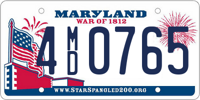 MD license plate 4MD0765