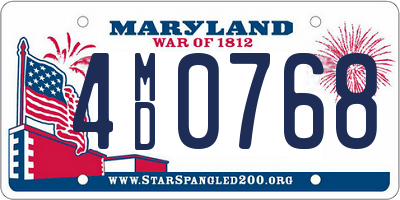 MD license plate 4MD0768