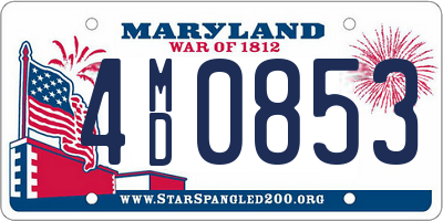 MD license plate 4MD0853