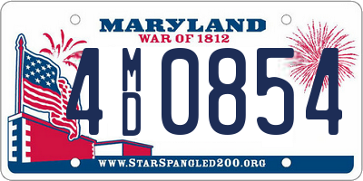 MD license plate 4MD0854