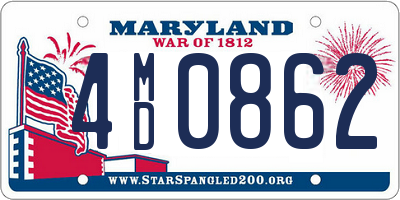 MD license plate 4MD0862