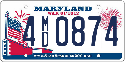 MD license plate 4MD0874