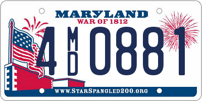 MD license plate 4MD0881