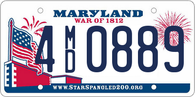 MD license plate 4MD0889