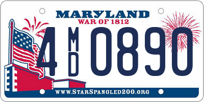 MD license plate 4MD0890