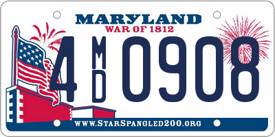 MD license plate 4MD0908