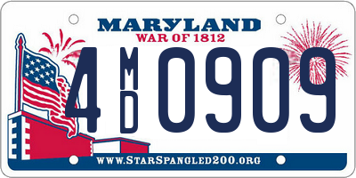 MD license plate 4MD0909